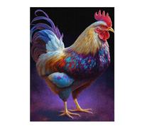 52x38cm/1000pcs Rompecabezas para Adolescentes Farm Chicken Oil Paint Rompecabezas para Adultos Juego Práctico Decoración del Hogar 52x38cm/1000pcs