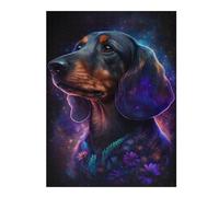 52x38cm/1000pcs Rompecabezas para Adolescentes Galactic Dachshund with Flowers -9 Rompecabezas Juguetes Antiestrés Una Obra De Arte Regalos para Amigos Y Familiares 52x38cm/1000pcs