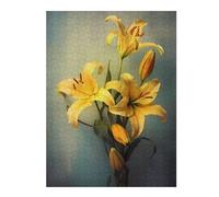 52x38cm/1000pcs Rompecabezas para Adolescentes Golden Lily Flower Rompecabezas para Adultos Juegos De Relajación Corte De Precisión Regalos De Cumpleaños Y Únicos 52x38cm/1000pcs
