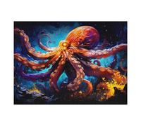 52x38cm/1000pcs Rompecabezas para Adolescentes Magical Octopus in An Enchanted Ocean Rompecabezas para Adultos Juegos Familiares Que Mejoran La Memoria Regalos Y Cumpleaños Únicos 52x38cm/1000pcs