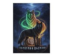 52x38cm/1000pcs Rompecabezas para Adolescentes Mystical Wolves in Enchanted Forest Rompecabezas para Adolescentes Juguetes Antiestrés Una Obra De Arte Actividades Divertidas En Casa 52x38cm/1000pcs