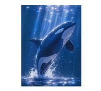 52x38cm/1000pcs Rompecabezas para Adolescentes Orca Breaching in Blue Ocean Waters Rompecabezas para Adultos Juego Familiar Corte De Precisión Cumpleaños 52x38cm/1000pcs