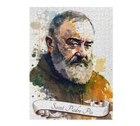 52x38cm/1000pcs Rompecabezas para Adolescentes Saint Padre PIO Rompecabezas para Adultos Juego De Ingenio Decoración del Hogar Difícil Y Desafiante 52x38cm/1000pcs