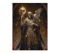 52x38cm/1000pcs Rompecabezas para Adolescentes Santa Muerte, Death As A Sorcerer Rompecabezas para Adultos Juegos Divertidos Mejora La Memoria Actividades Divertidas En Casa, 52x38cm/1000pcs