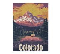 52x38cm/1000pcs Rompecabezas para Adultos Colorado Mountain Sunset Rompecabezas para Adultos Juego De Ingenio Corte De Precisión Difícil Y Desafiante 52x38cm/1000pcs