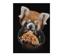 52x38cm/1000pcs Rompecabezas para Adultos Cute Red Panda Love Pizza Rompecabezas para Adultos Juego Práctico Pero Divertido Y Humorístico 52x38cm/1000pcs