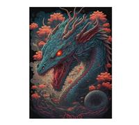 52x38cm/1000pcs Rompecabezas para Adultos Dragon'S Fiery Majesty Rompecabezas para Adultos Juego De Ingenio Desafío Difícil Difícil Y Desafiante 52x38cm/1000pcs