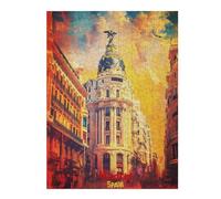 52x38cm/1000pcs Rompecabezas para Adultos Madrid Art Rompecabezas para Adolescentes Juguetes Antiestrés Arte De Pared Cumpleaños Y Navidad 52x38cm/1000pcs