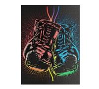 52x38cm/1000pcs Rompecabezas para Adultos Neon Boxing Gloves Artwork Rompecabezas para Adultos Juguetes Antiestrés Decoración De Pared Regalos para Amigos Y Familiares 52x38cm/1000pcs
