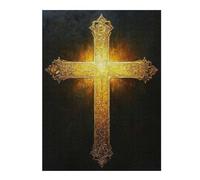 52x38cm/1000pcs Rompecabezas para Adultos Ornate Golden Cross Rompecabezas para Adultos Juguetes Antiestrés Una Obra De Arte Regalos De Cumpleaños Y Únicos 52x38cm/1000pcs
