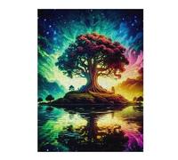 52x38cm/1000pcs Rompecabezas para Adultos Rainbow Tree Reflections Rompecabezas Juegos Relajantes Carrera De Velocidad De Manos Cumpleaños Y Navidad 52x38cm/1000pcs