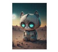 52x38cm/1000pcs Rompecabezas para Adultos Robotic Cat in Space Suit -1 Rompecabezas para Adolescentes Juguetes Antiestrés Arte De Pared Cumpleaños Y Navidad 52x38cm/1000pcs