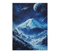 52x38cm/1000pcs Rompecabezas para Adultos Spaceship Over Fuji Mount Rompecabezas para Adultos Juegos Familiares Montaje De Patrones Cumpleaños Y Navidad 52x38cm/1000pcs
