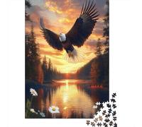52x38cm/1000pcs Rompecabezas para Adultos Y Adolescentes Águila remontando el vueloJuegos Hechos DIY,Arte de paisajes Les Decoración del Hogar.