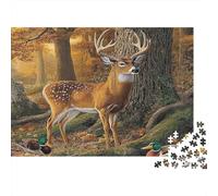 52x38cm/1000pcs Scène de cerf d'automne Jigsaw Art de la faune et de la Flore sauvages Puzzles À Faire SOI-même Pour Adultes