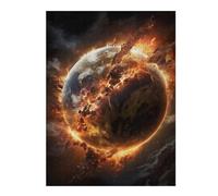 52x38cm/1000pcsRompecabezas Exploding Earth Planet Rompecabezas para Adultos Juguete Decoración De Pared Decoración De Pared Cumpleaños Y Navidad 52x38cm/1000pcs