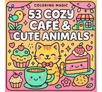 53 Cozy Café & Cute Animals: Stress-Relief Coloring Book for All Ages | Bold & Easy Cartoon Art | Fun, Humor & Relaxation (Funny and Silly Coloring Adventures)