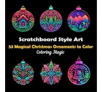 53 Magical Christmas Ornaments to Color: An adult coloring book featuring elegant black and white scratchboard papercraft art with black background (Midnight Black Background Coloring Series)