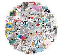 53 pegatinas impermeables para botellas de agua, portátil, coche, iPad, hidrófaga, oso de koala, regalo estético para niños, mujeres, hombres, niñas, adultos y adolescentes