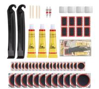 53 Piezas Kit Repara Pinchazos Bicicleta, Parches Bicicleta de Alto Rendimiento Incluye 40 Parches 2 Palancas y 2 Lima Metálica Llantas Maletín Portátil Se aplica a Montaña Cámaras Moto y Neumáticos