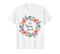 53 Years Loved 53th Birthday Floral 53 Years Loved for Women Camiseta