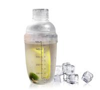 530 ml de cóctelas de plástico con escala, resina Clear Martini Shaker Drink Bebera Tetera Jues Juices Caza de mezcla de vino con colador para la tienda de bares domésticos