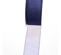 53736 53736-38-50-79 - Cinta de organza (38 mm, 50 m), color azul oscuro
