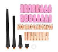 53pcs/set Antorcha de soldadura TIG Partes del cuerpo Kit de copa de boquilla de boquilla de lente de gas para WP-9 20 25 Antorcha de soldadura TIG WP-9/20/25 Accesorios Juego de 53 piezas