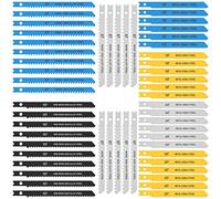 54 hojas de sierra de calar en forma de U con caja de almacenamiento, 7 modelos, fabricadas con material HCS, juego profesional para madera, metal y plástico