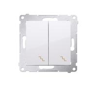Interruptor doble con luz 10 AX blanco Simon54 DW6/2L.01/11