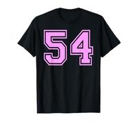 54 Número Cincuenta y Cuatro Deportes Varsity College Girl Matching Camiseta