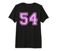 54 Número Cincuenta y Cuatro Deportes Varsity College Girl Matching Camiseta Premium