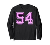 54 Número Cincuenta y Cuatro Deportes Varsity College Girl Matching Manga Larga