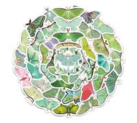 54 pegatinas Kawaii Green Luna Moth para frigorífico, parachoques, bicicleta, equipaje, portátil, dibujos animados, insectos, vinilo calcomanía, regalo para jóvenes adultos, polillas estéticas, lindas