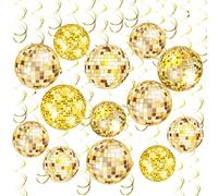 54 piezas de decoración de fiesta de discoteca, remolinos colgantes de fiesta de los años 70, remolinos colgantes de fiesta de discoteca, decoración de techo para fiesta de fiebre de discoteca,