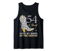 54 & Proud with My Boots On The Ground 54 Años Cumpleaños Camiseta sin Mangas