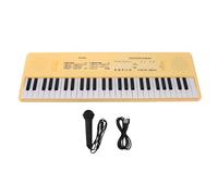 54 tecla de piano electrónica de tecla con la función de grabación de micrófono con cable Juguete de música multifunción para niños Diseño seguro y duradero portátil (Verde) (Amarillo)