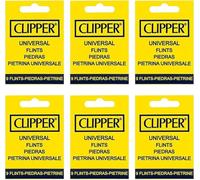 54 x Piedras Universales Clipper para Encendedor | Recarga de Piedra Reutilizable | (6 Paquetes de 9 Piedras), UBOON
