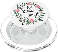 54 Years Loved Men Women Floral 54 Year Old 54th Birthday PopSockets PopGrip para MagSafe