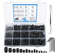 540 Piezas Juego de Tornillos de Prisioneros, Sin Cabeza y Hexagonales Allen, Aleación de Acero para Manijas de Puerta, Grifo, M2/M3/M4/M5/M6/M8