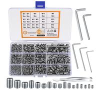540 Piezas Juego Surtido de Tornillos Prisioneros, Sin Cabeza, de Cabeza Hueca Hexagonal Allen, Acero Inoxidable Para Manijas de Puerta, Grifo, M2/M3/M4/M5/M6/M8