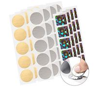 540 piezas Rascar Etiquetas Pegatinas, CNYMANY 2,5cm Circular Cuadrado Autoadhesivo Pelar y Pegar Etiquetas para Juegos Fiesta Regalo Tarjeta postal Promoción: Oro, Plata, Plata Metálica