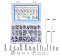 540 Piezas Tornillos, Tuercas, y Arandelas de Cabeza Hexagonal de Acero Inoxidable, Surtido de Tornillos de Cabeza Plana Redonda M3 M4 M5 M6, Tornillos de Máquina Madera, con Llave