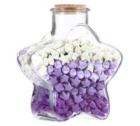 540 tiras de papel de estrella de origami con botella en forma de estrella, tiras de papel moradas para estrellas de origami creativas, perfectas para decoraciones navideñas y manualidades