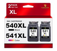 540XL 541XL Multipack Compatible con Cartuchos de Impresora Canon 540 541 PG-540 Negro CL-541 Color para Canon Pixma TS5150 TS5151 MG3650 MG3550 MX535 MG3150 MG3250 MG4250 (1 Negro, 1 Color)