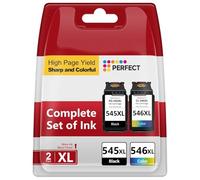 545 546 XL Reemplazo para Cartuchos Canon 545 546, Tinta Impresora PG-545XL CL-546XL Printer Ink Compatibles con Canon Pixma TS3350 TS3450 TS3150 TS205 MG2450 MG2950 TS3355 TR4650 TR4550 (Black+Color)