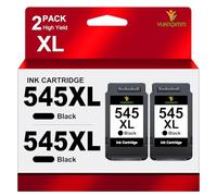 545 Negro PG-545XL Negro Compatible para Cartuchos de Impresora Canon 545 | 545 XL Negro Compatible para Canon Pixma TS3350 MX495 TR4550 TS3150 TR4551 MG2550s MG2555s TS3151 MG3050 MG2950 (2 Negro)