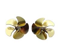 54mm 5 Blade Brass Propeller Par para RC Modelos De Barcos CW Y CCW Eje M4 Estaño Soldado por Inmersión Completa Propulsión Marina