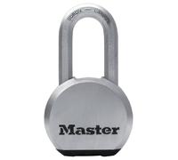 Master Lock M830EURDLH Candado Alta Seguridad, Llave, Acero Inoxidable, Exterior, Arco Largo, Adecuado para Portales, Garages, Sótanos