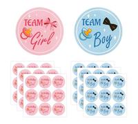 54uds Pegatinas para Revelar el Género, 5 cm Calcomanías Redondas Niño o Niña Etiquetas Azules y Rosas Baby Shower para Regalos Sobres Juegos Recuerdos de Fiesta y Decoración (Chupete)
